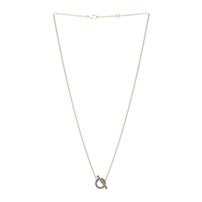 Hermes 18K Rose Gold Green Sapphire Finesse Pendant Necklace 3 of 5