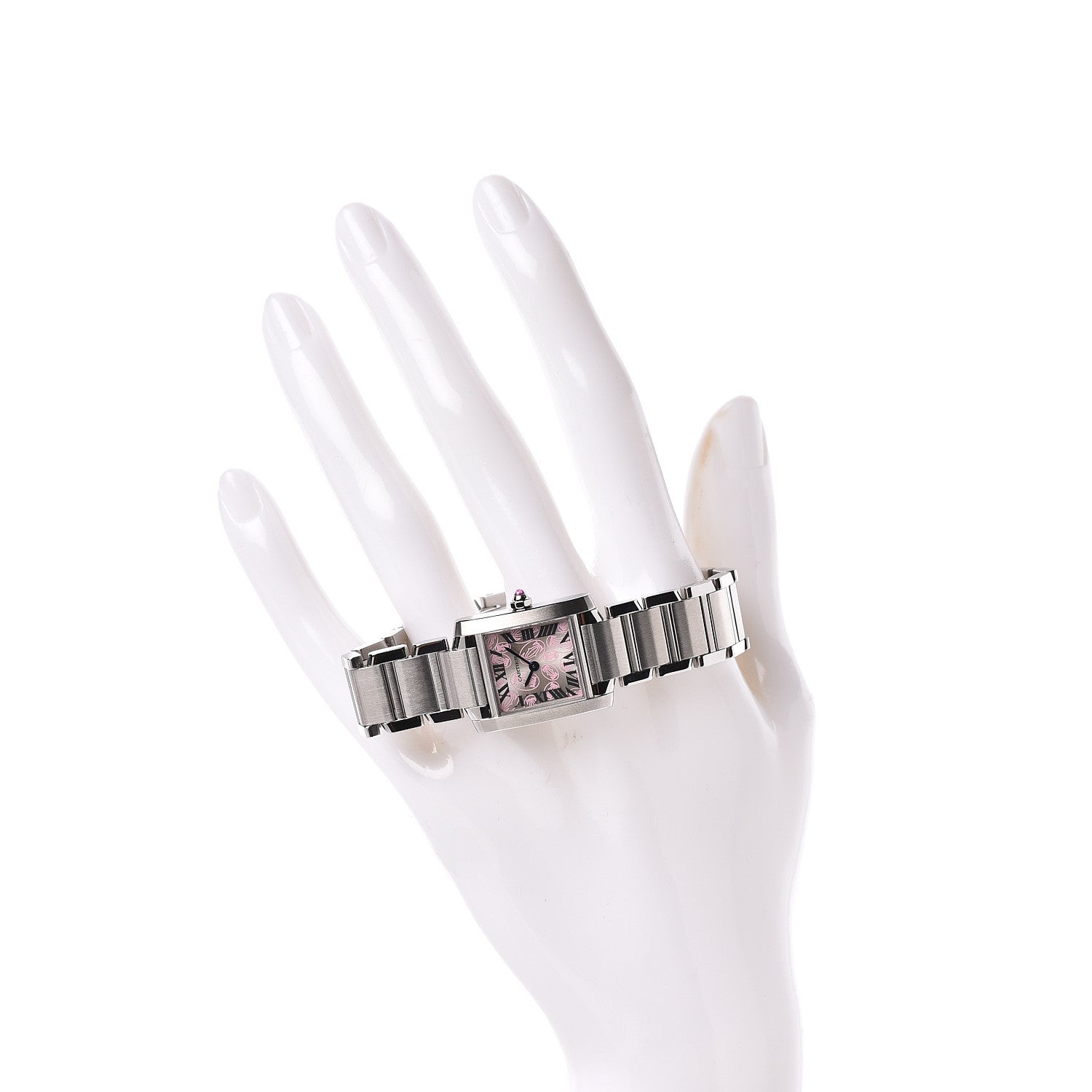 Cartier Stainless Steel 20mm Tank Francaise Quartz Watch Pink 2 of 6