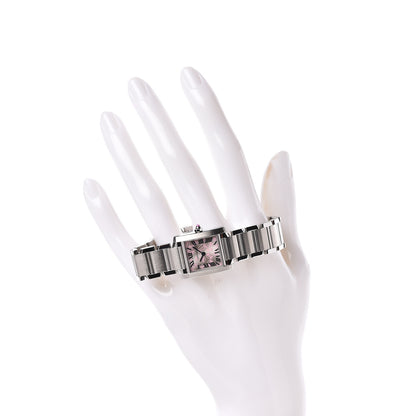 Cartier Stainless Steel 20mm Tank Francaise Quartz Watch Pink 2 of 6