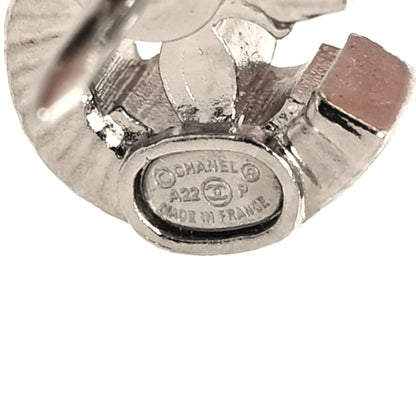 Chanel Crystal Lucky No 5 CC Brooch Set Silver 3 of 4