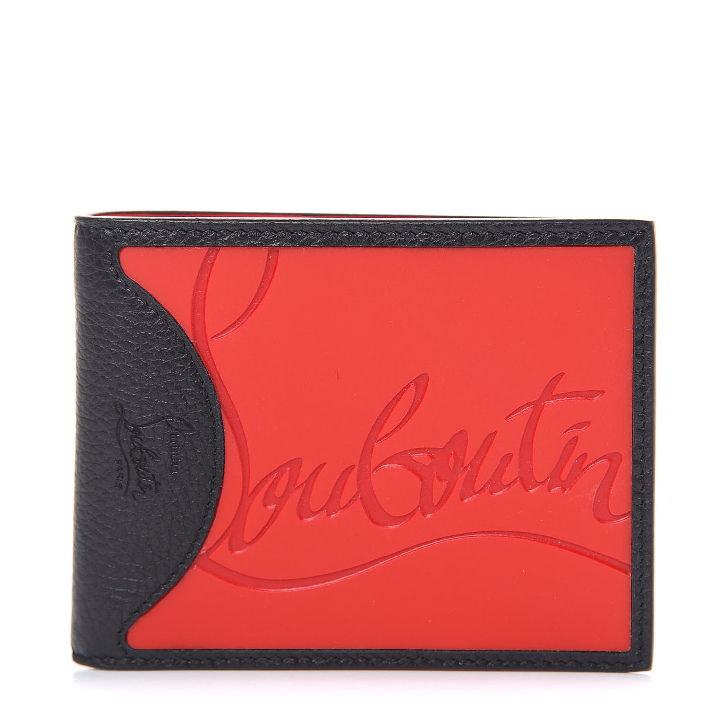 Calfskin Coolcard Two-Tone Wallet Black Red