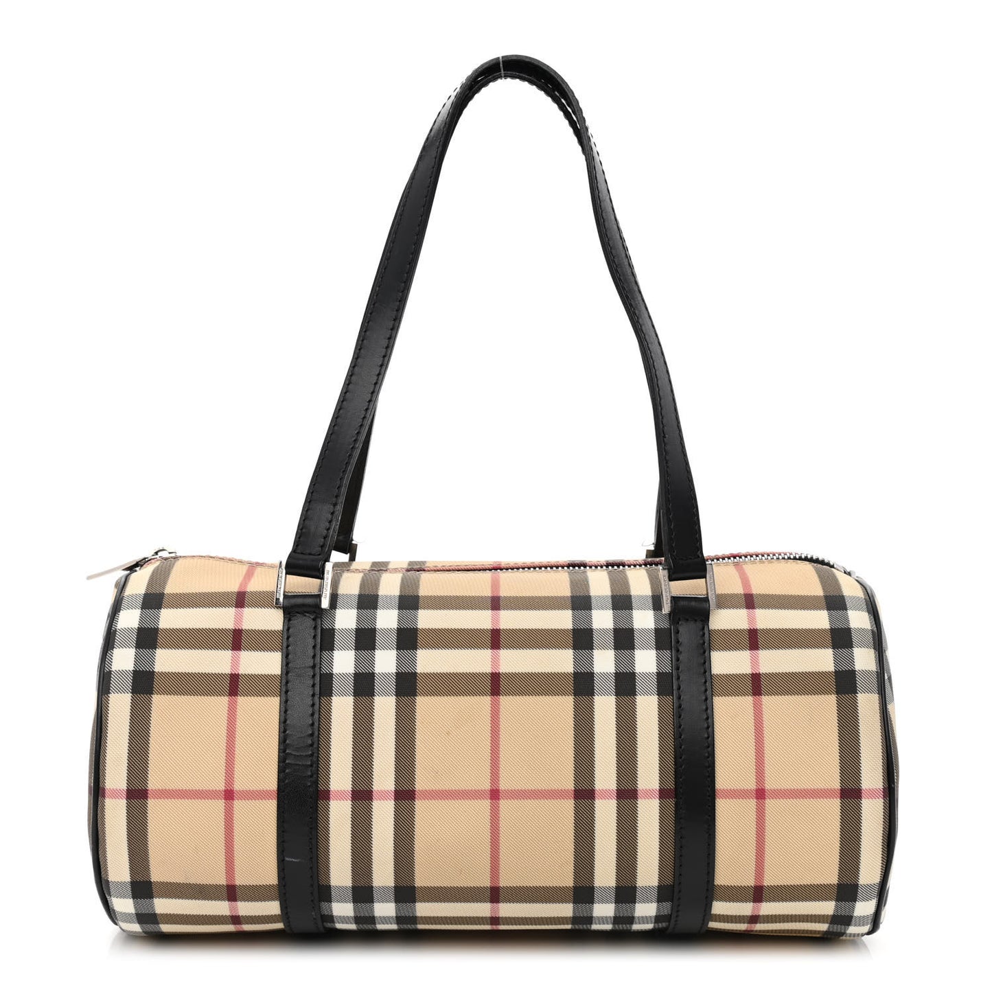 House Check Barrel Bag Black