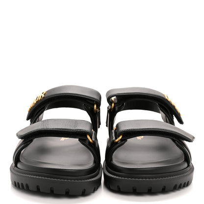 Christian Dior Lambskin Dioract 10mm Sandals 38 Black 3 of 9
