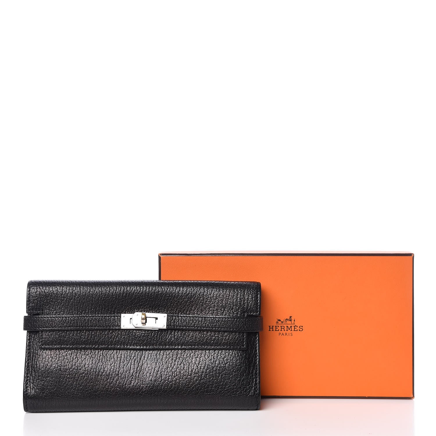 Hermes Chevre Mysore Kelly Longue Wallet Black 12 of 12