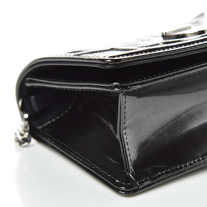 Christian Dior Metallic Patent Micro-Cannage Baby Diorama Flap Bag Onyx Black 8 of 10