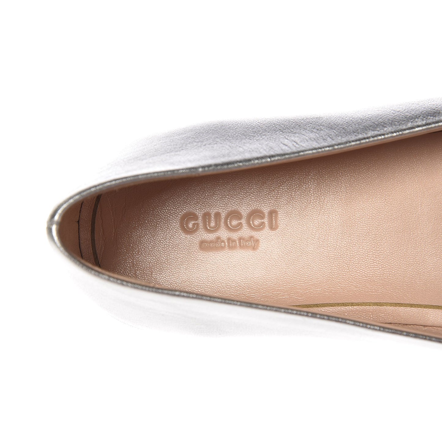 Metallic Nappa Web Bayadere Ballerina Flats 39.5 Argento