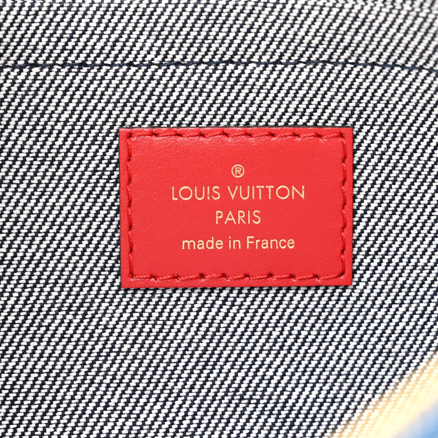 Louis Vuitton Denim Damier Monogram Patchwork Neverfull MM Pochette Blue Rouge 6 of 10