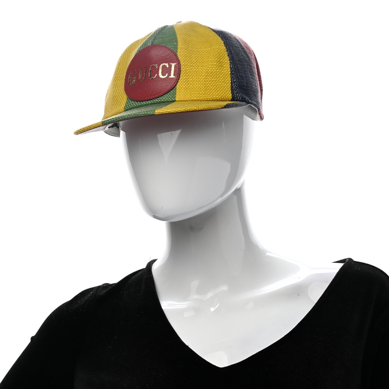 Gucci Canvas Marley Stripe Script Logo Patch Gucci 100 Baseball Hat Multicolor 2 of 9