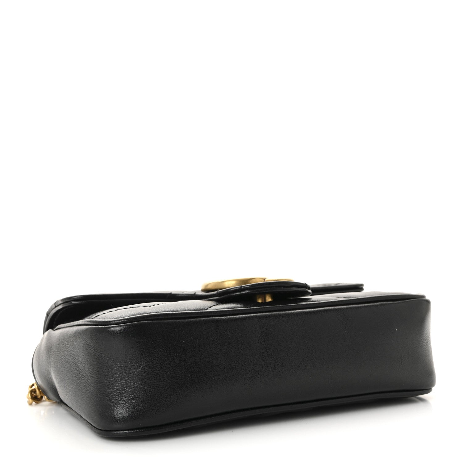 Gucci Calfskin Matelasse Super Mini GG Marmont Shoulder Bag Black 4 of 10