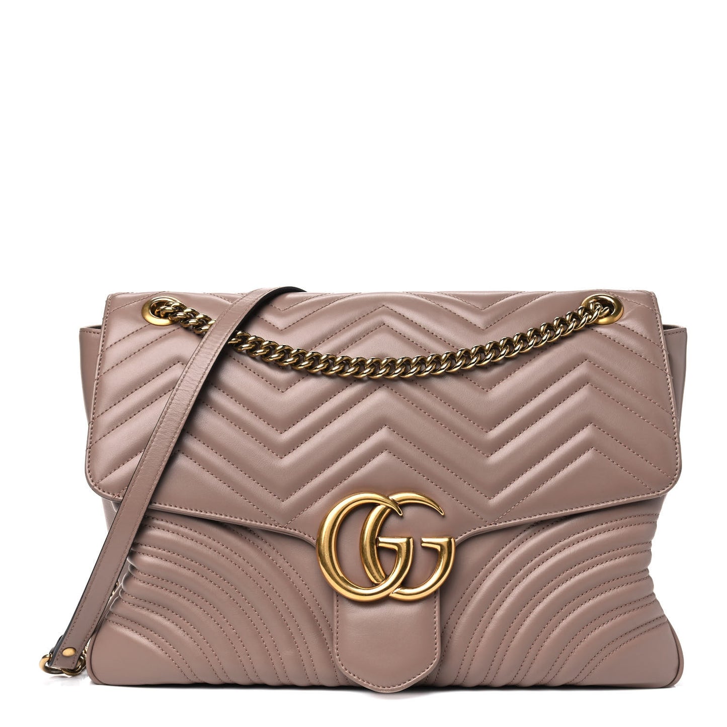 Calfskin Matelasse Large GG Marmont Shoulder Bag Porcelain Rose