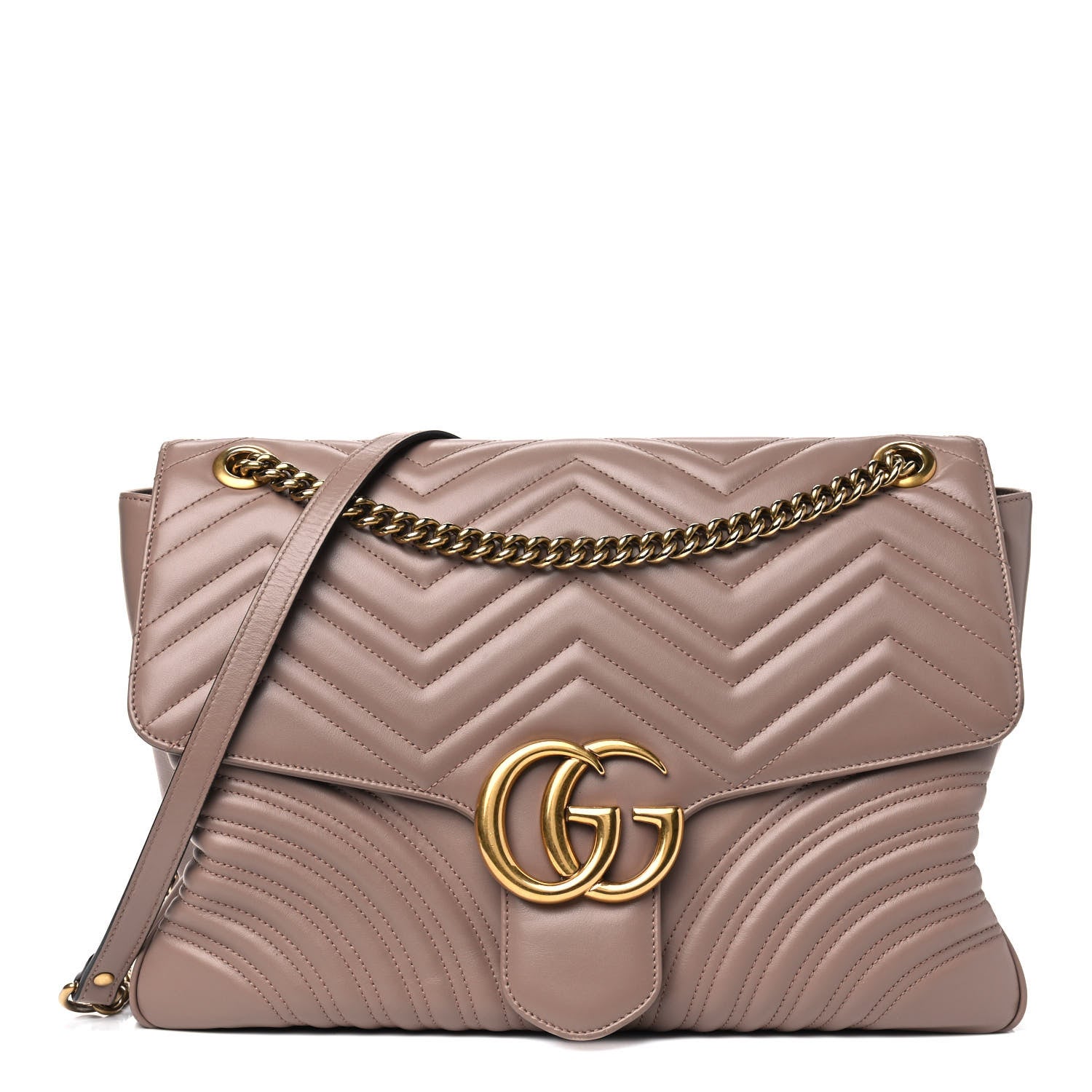 Gucci Calfskin Matelasse Large GG Marmont Shoulder Bag Porcelain Rose 1 of 8