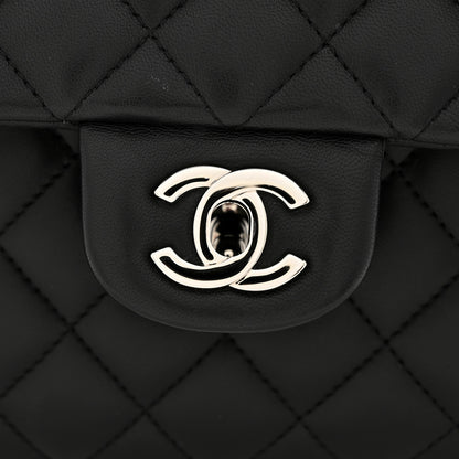 Chanel Lambskin Quilted Flap Clutch Black 12 of 14