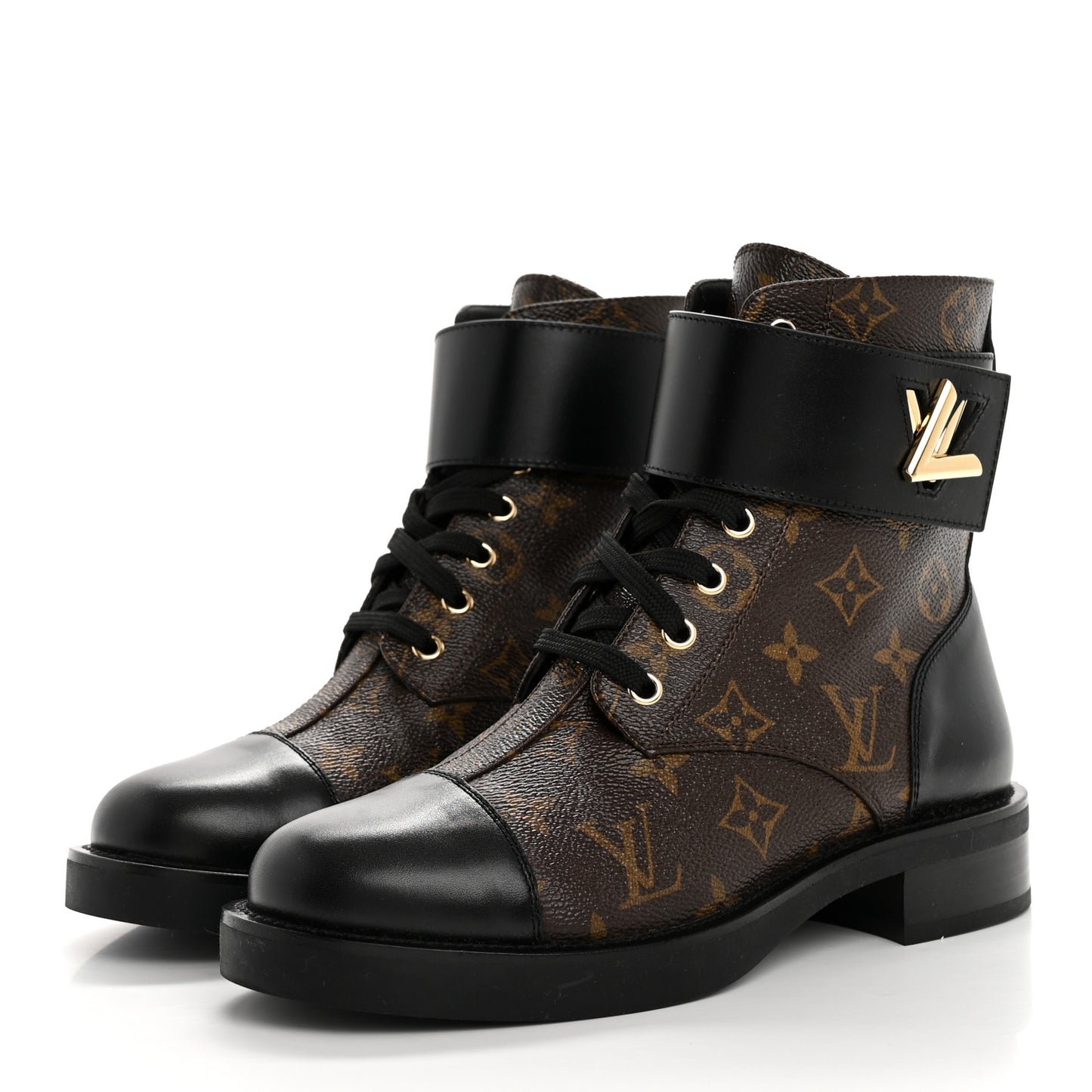 Calfskin Monogram Wonderland Flat Ranger Boots 37.5 Black