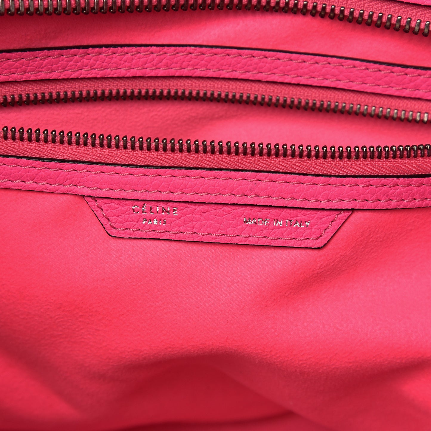Drummed Calfskin Mini Luggage Fluo Pink