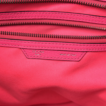 Celine Drummed Calfskin Mini Luggage Fluo Pink 5 of 11