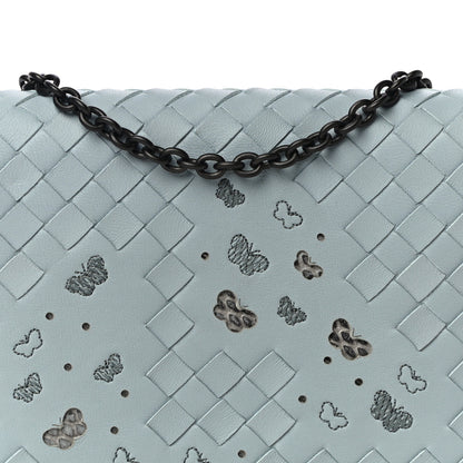 Bottega Veneta Nappa Ayers Intrecciato Butterfly Chain Wallet Light Blue 7 of 9