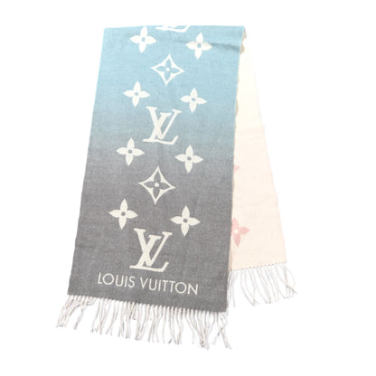 Louis Vuitton Cashmere Monogram Reykjavik Scarf Bleu Rose 2 of 4