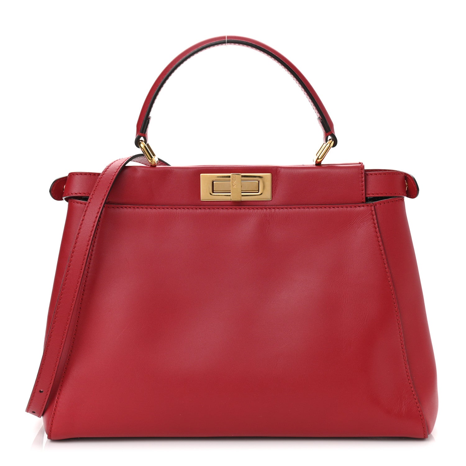 Fendi Vitello Morgan Fabric Jacquard Pequin Medium Peekaboo Iconic Satchel Mattone Tobacco Black 1 of 10