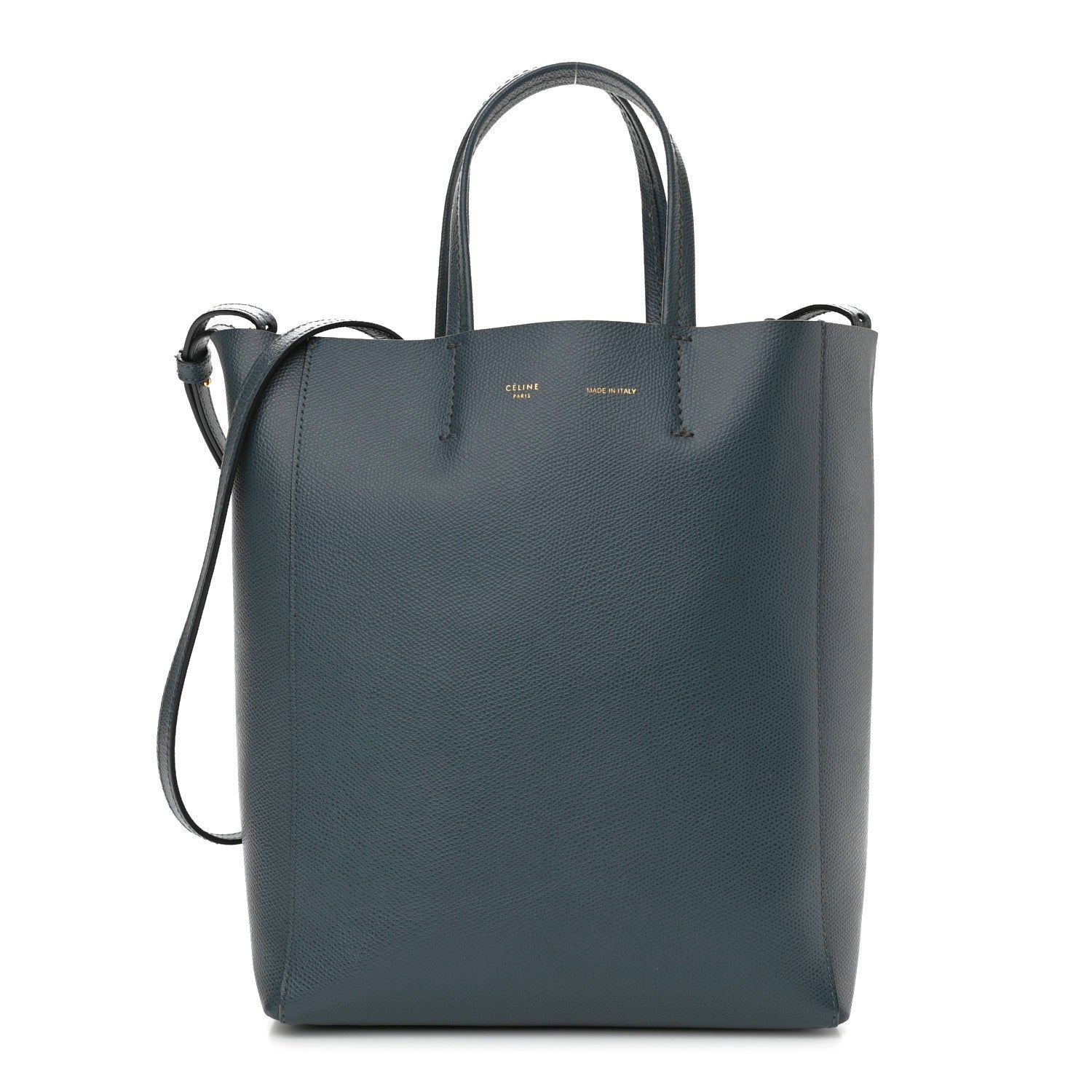 Celine Grained Calfskin Small Vertical Cabas Storm 1 of 11