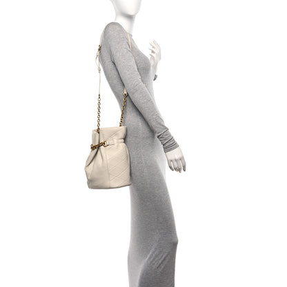 Saint Laurent Lambskin Quilted Le Maillon Bucket Bag Crema Soft 2 of 10