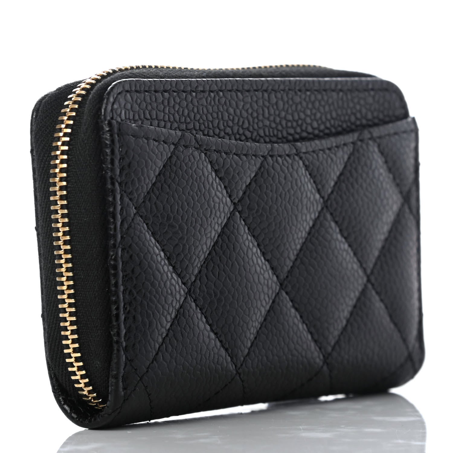 Chanel Caviar Quilted Zip Coin Purse Black 3 of 6