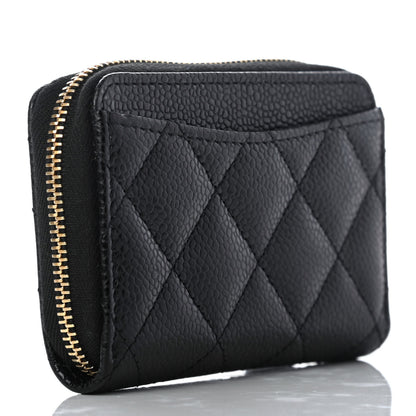 Chanel Caviar Quilted Zip Coin Purse Black 3 of 6