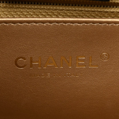 Chanel Lambskin Quilted Signature Plate Large Shopping Tote Black 6 of 10