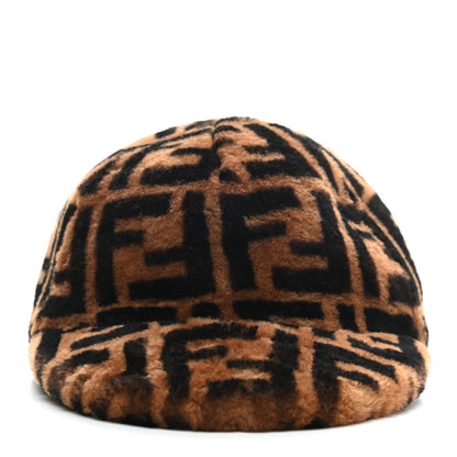 Fendi Shearling Macro FF 1974 Cap Tobacco 3 of 9