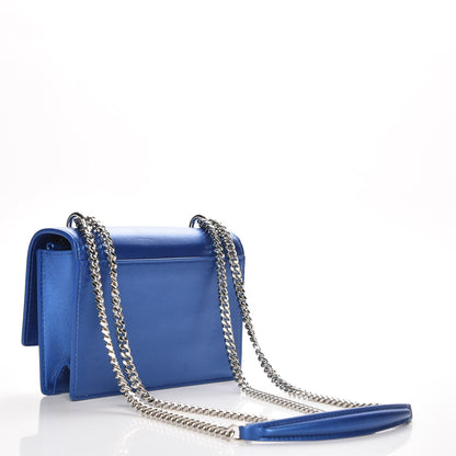 Saint Laurent Metallic Calfskin Monogram Sunset Chain Wallet Blue 3 of 6