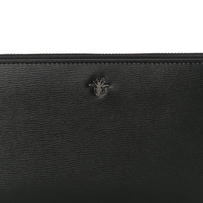 Christian Dior Calfskin Bee Zip Around Wallet Black 7 of 9