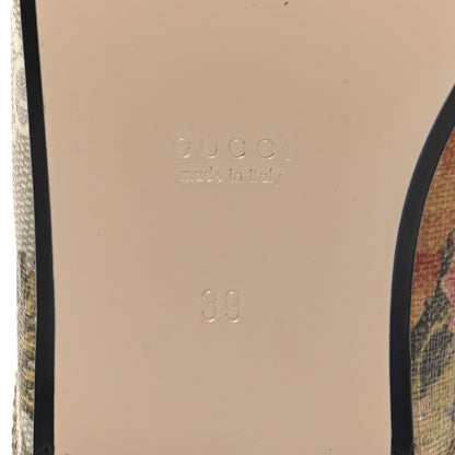 Gucci GG Supreme Monogram Malaga Kid Water Flora Womens Princetown Slippers 39 Beige White Multicolor Mystic White 8 of 10