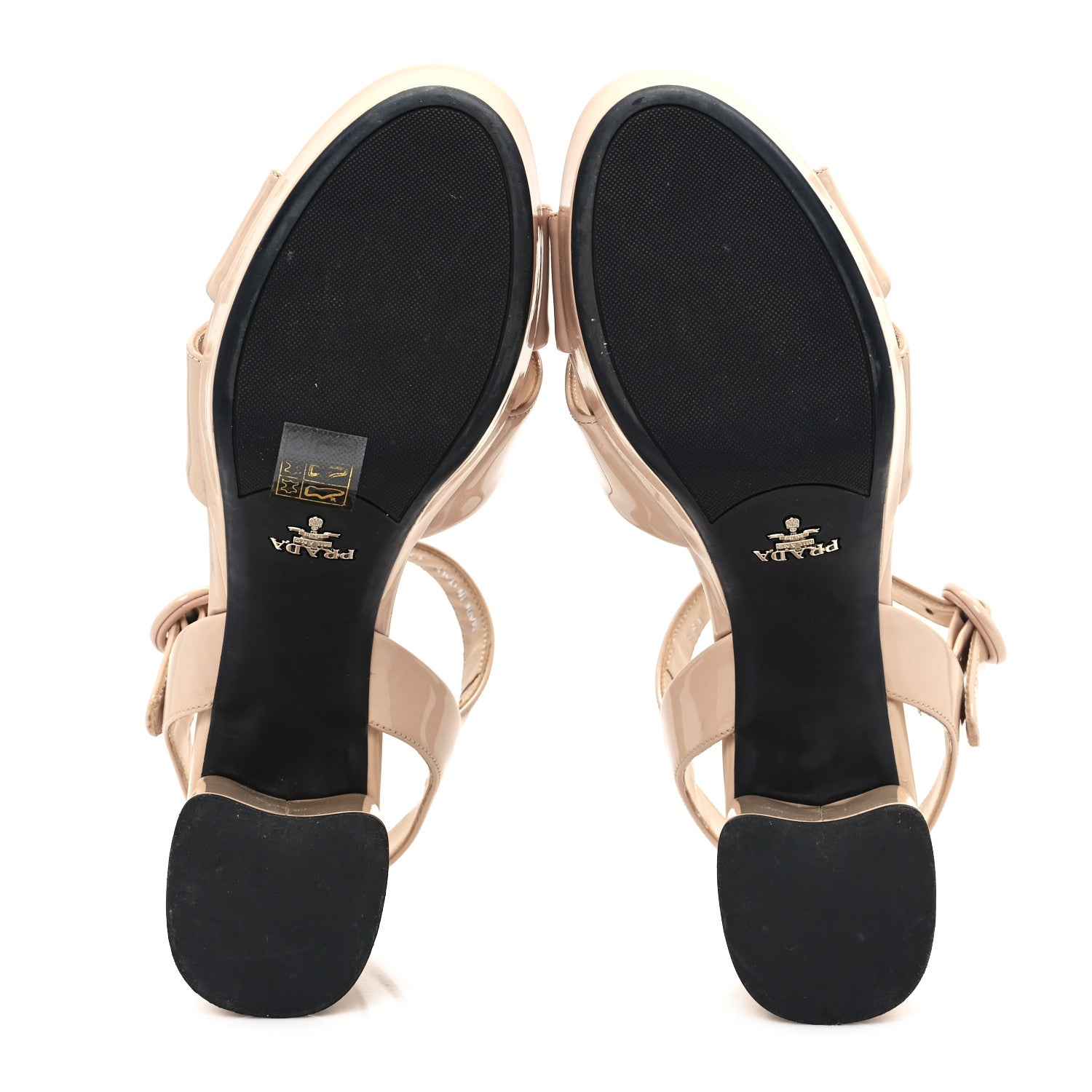 Prada Vernice Crisscross Platform 20/65mm Sandals 38.5 Beige 7 of 10