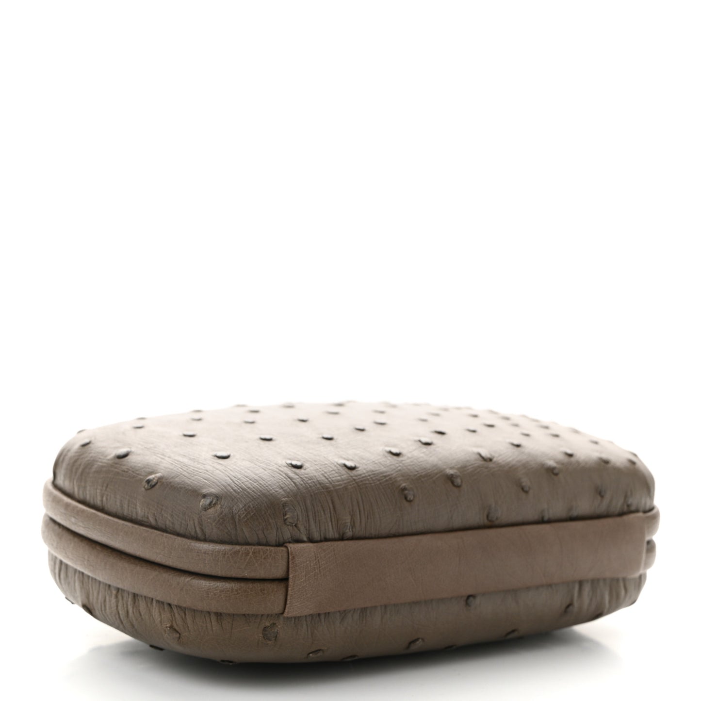 Ostrich Chain Knot Clutch New Steel