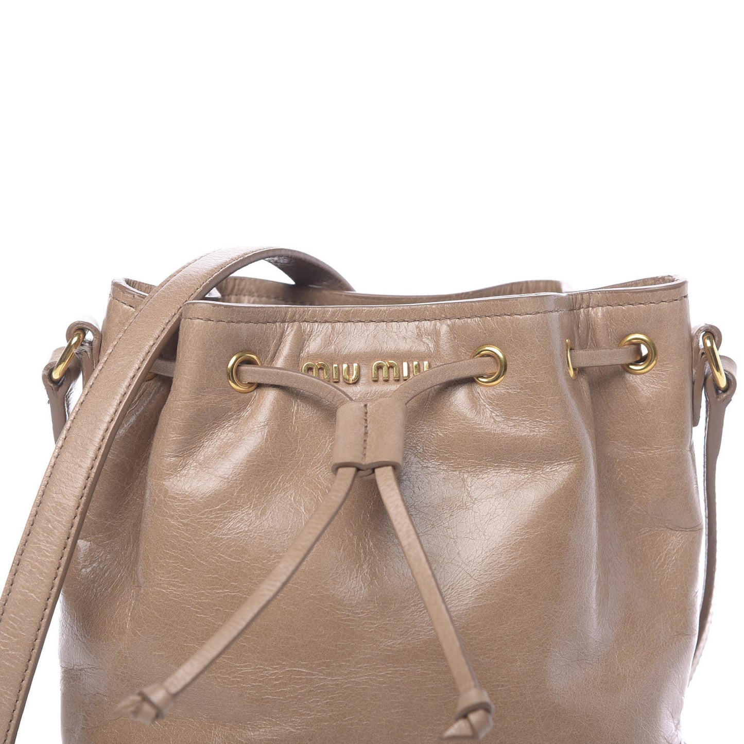 Vitello Shine Bucket Bag Cipria