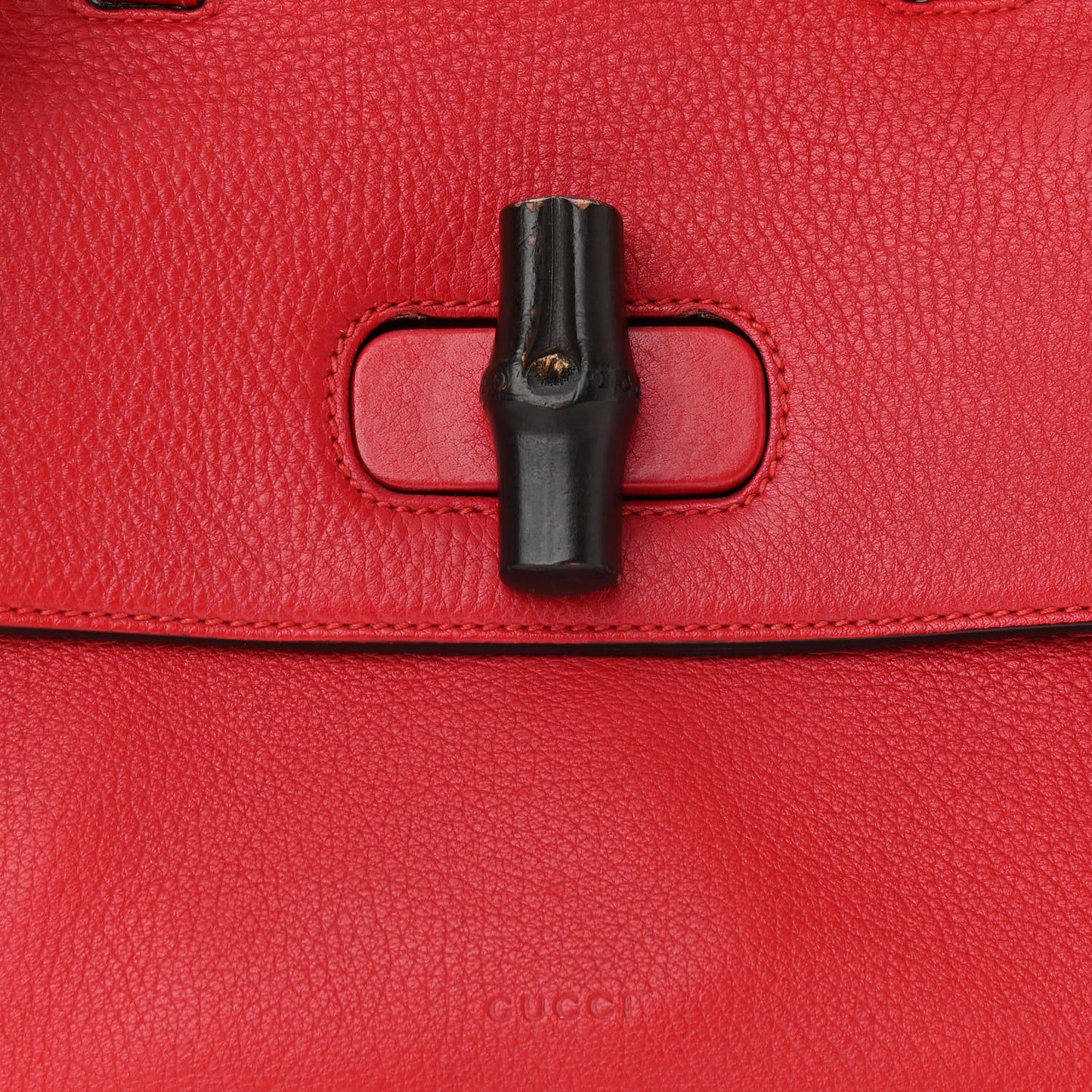 Cellarius Calfskin Small Bamboo Daily Top Handle Bag Hibiscus Red