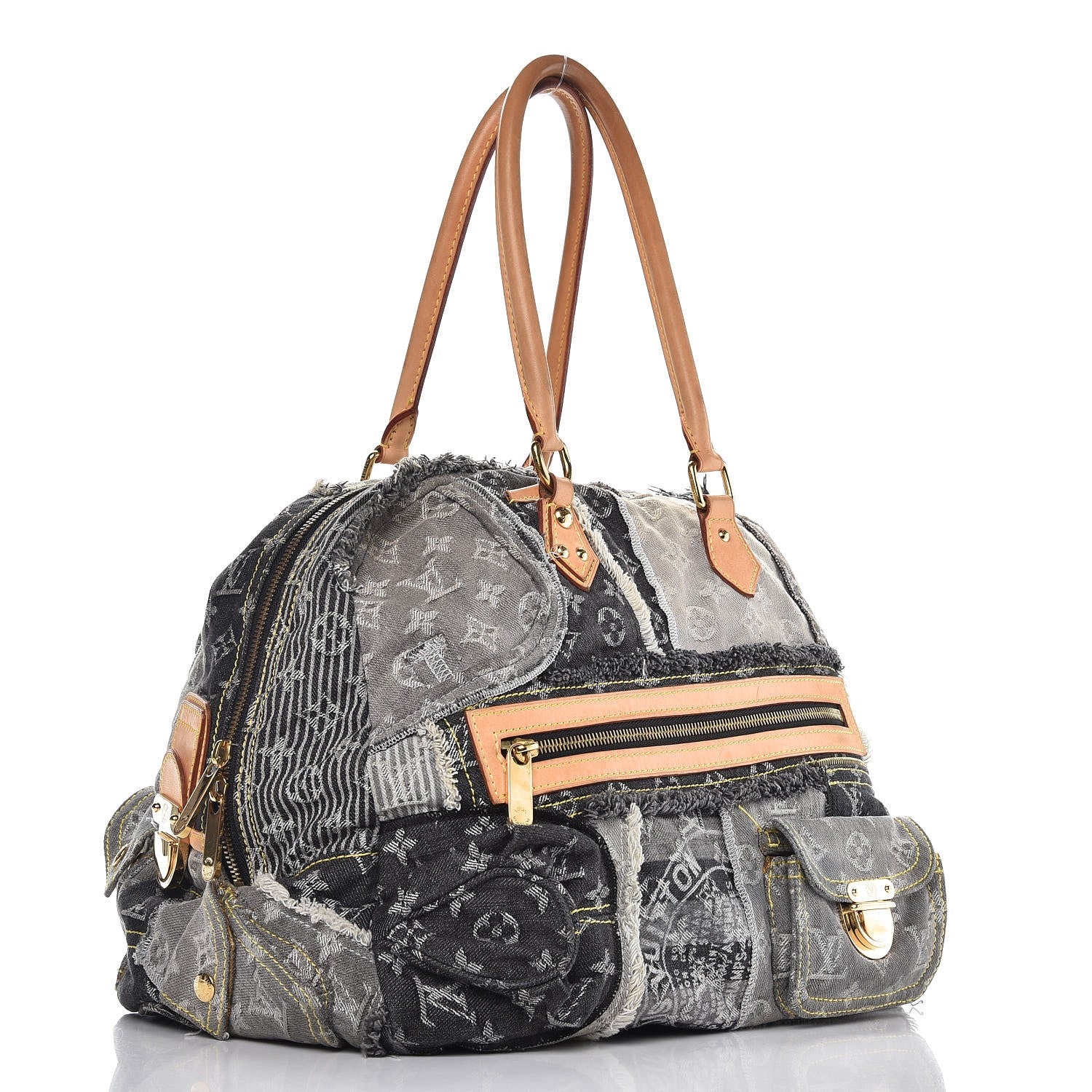 Louis Vuitton Denim Patchwork Bowly Black 3 of 10