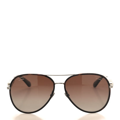 Chanel Aviator Polarized Pilot Sunglasses 4284-B Tortoise 2 of 7