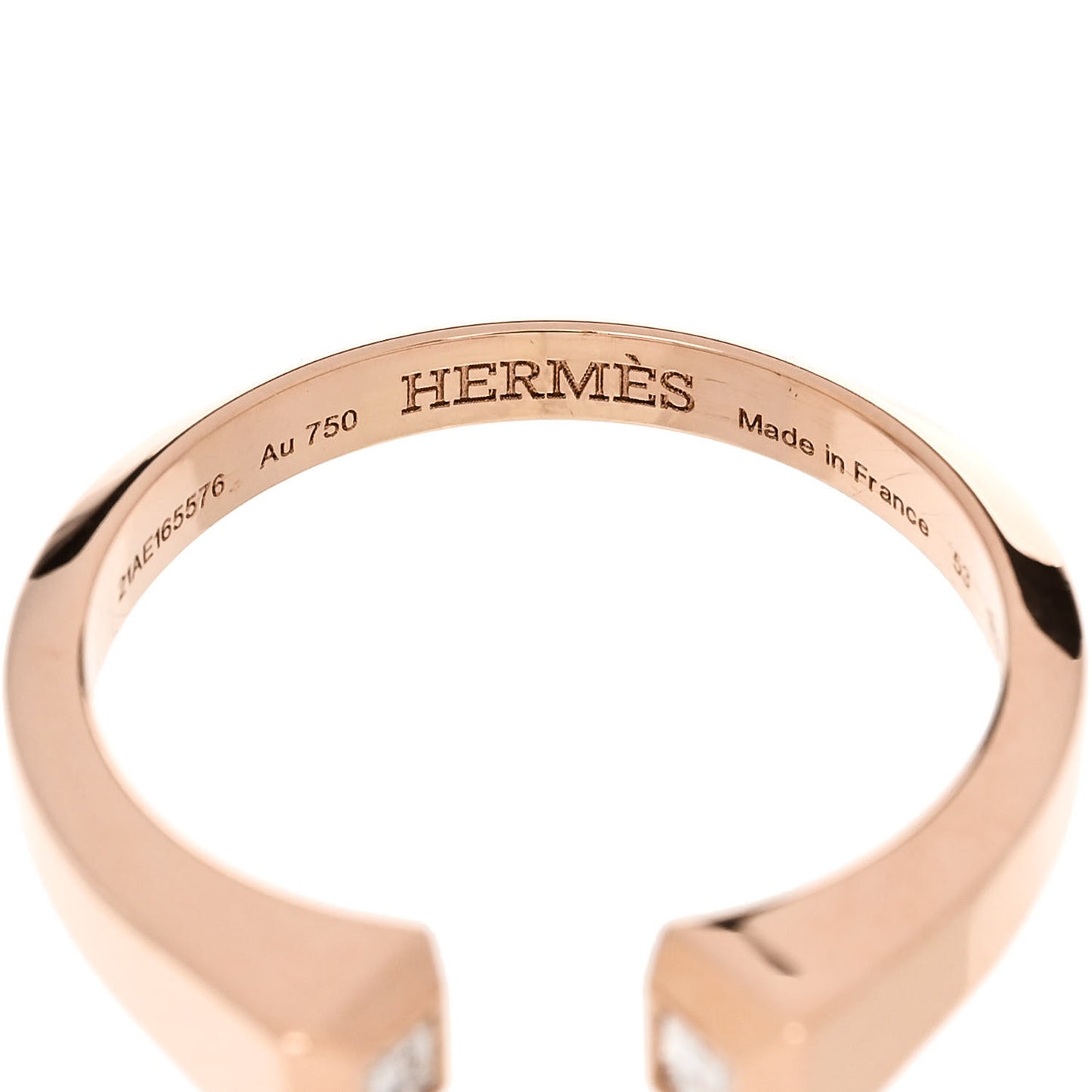 18K Rose Gold Diamond PM Clou de Forge Ring 53 6.5