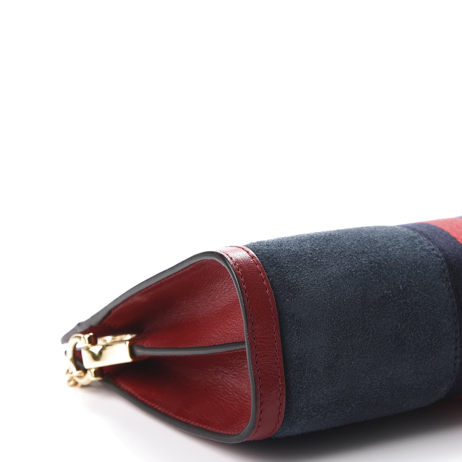 Gucci Suede Calfskin Web Small Ophidia Chain Shoulder Bag New Blue Romantic Cherry 5 of 10