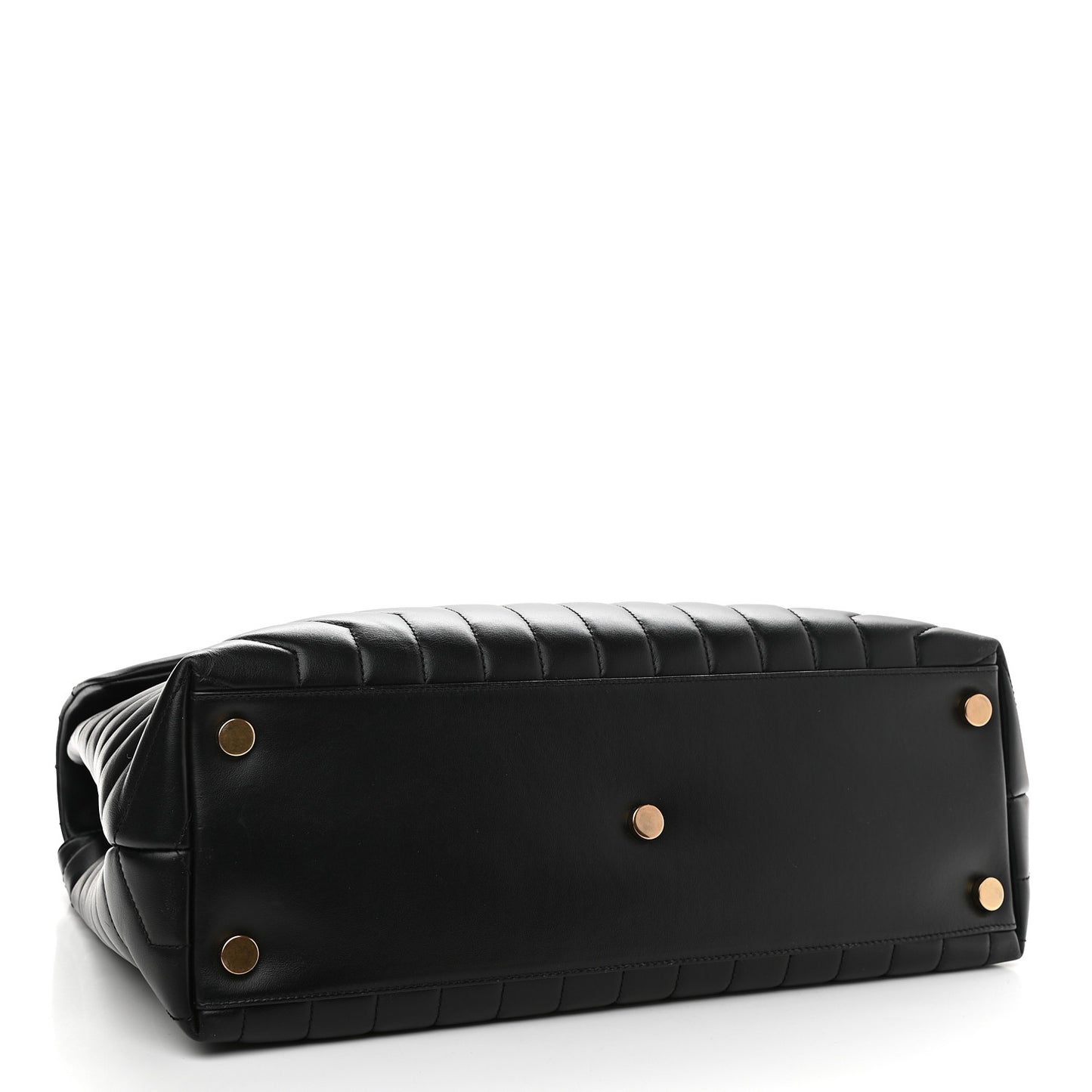 Calfskin Y Quilted Monogram Large Loulou Chain Satchel Black