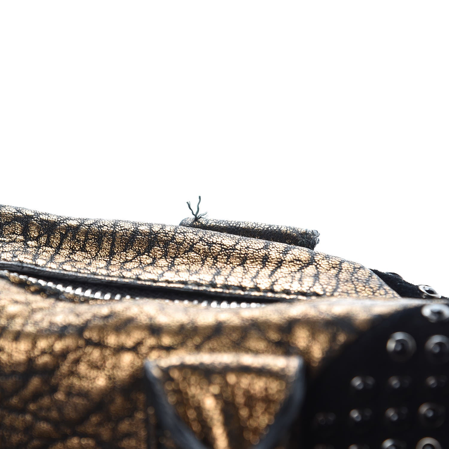 Saint Laurent Chevre Large Rock Stud Easy Y Gold 10 of 10