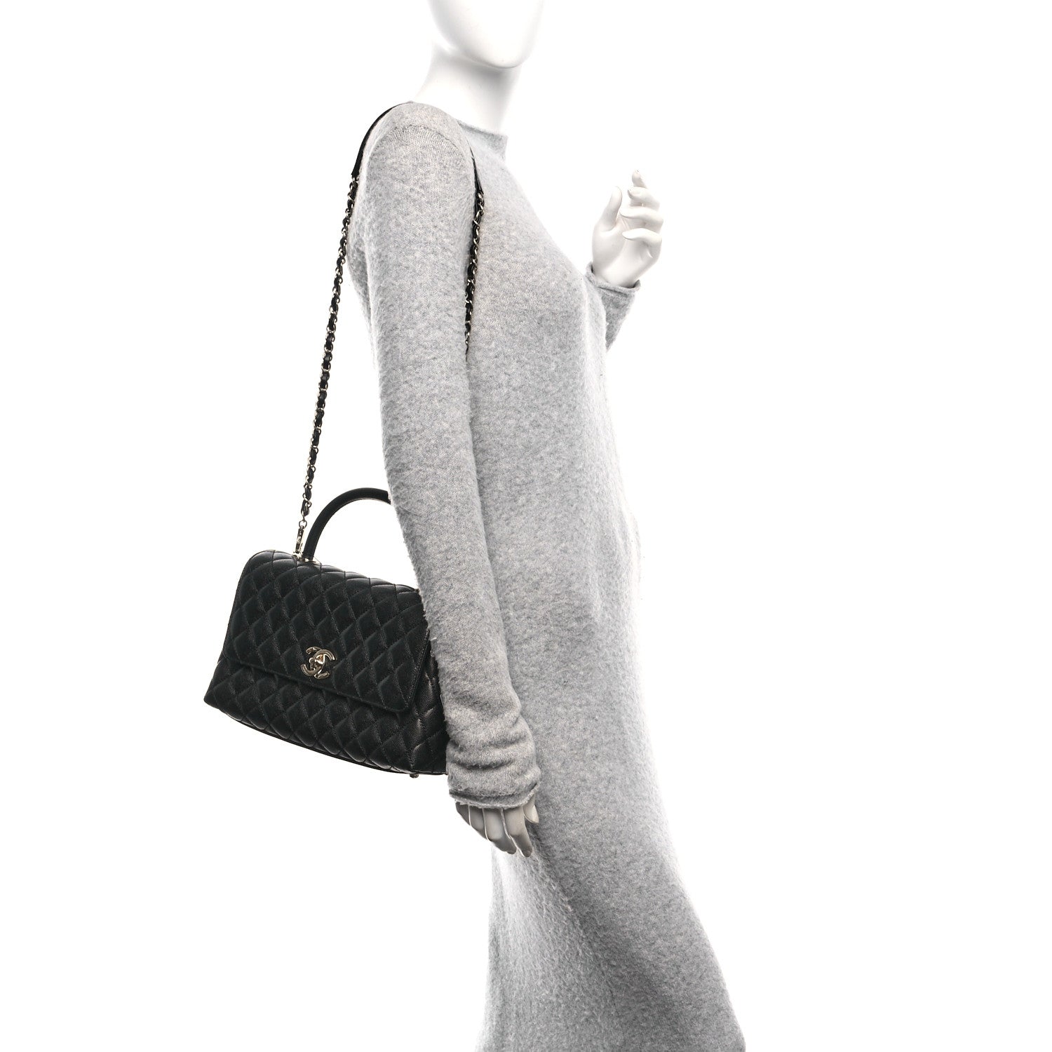 Chanel Caviar Quilted Small Coco Handle Flap Black 2 of 11