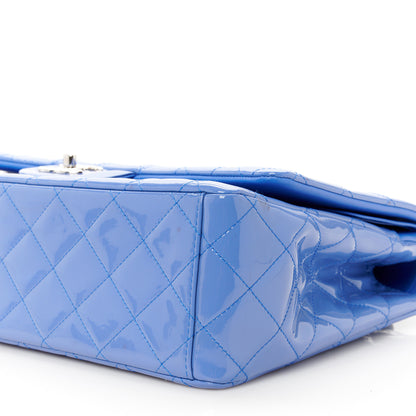 Chanel Patent Calfskin Quilted Maxi Double Flap Blue 11 of 12