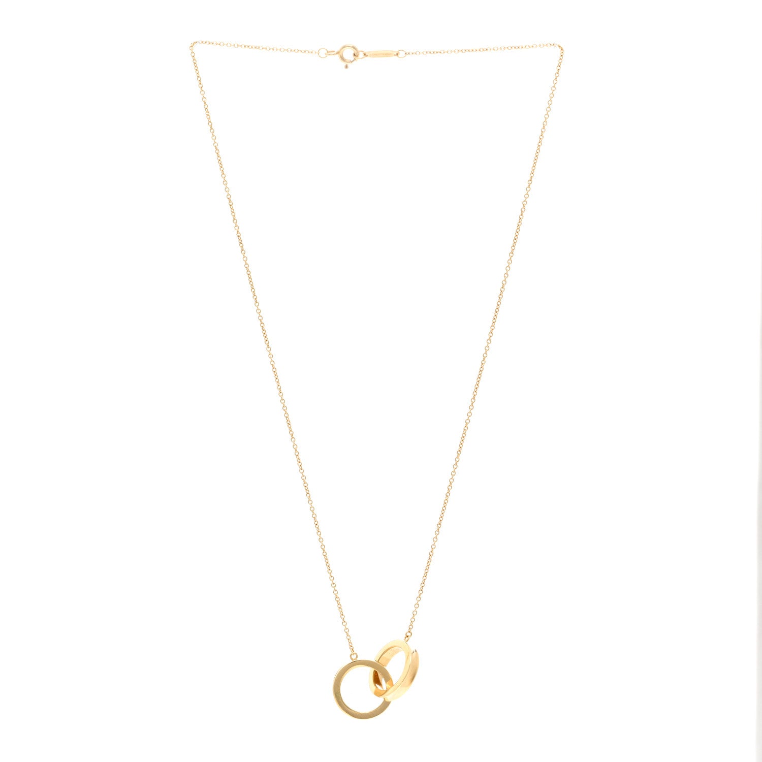 Tiffany 18K Yellow Gold 1837 Interlocking Circles Pendant Necklace 3 of 5