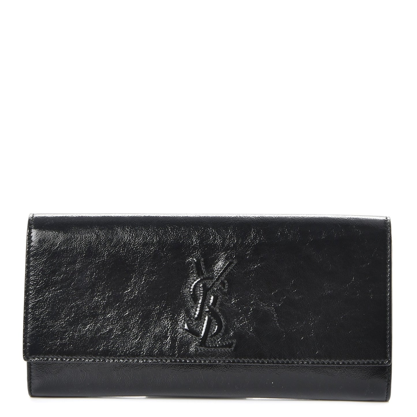 Textured Patent Monogram Small Belle De Jour Clutch Black