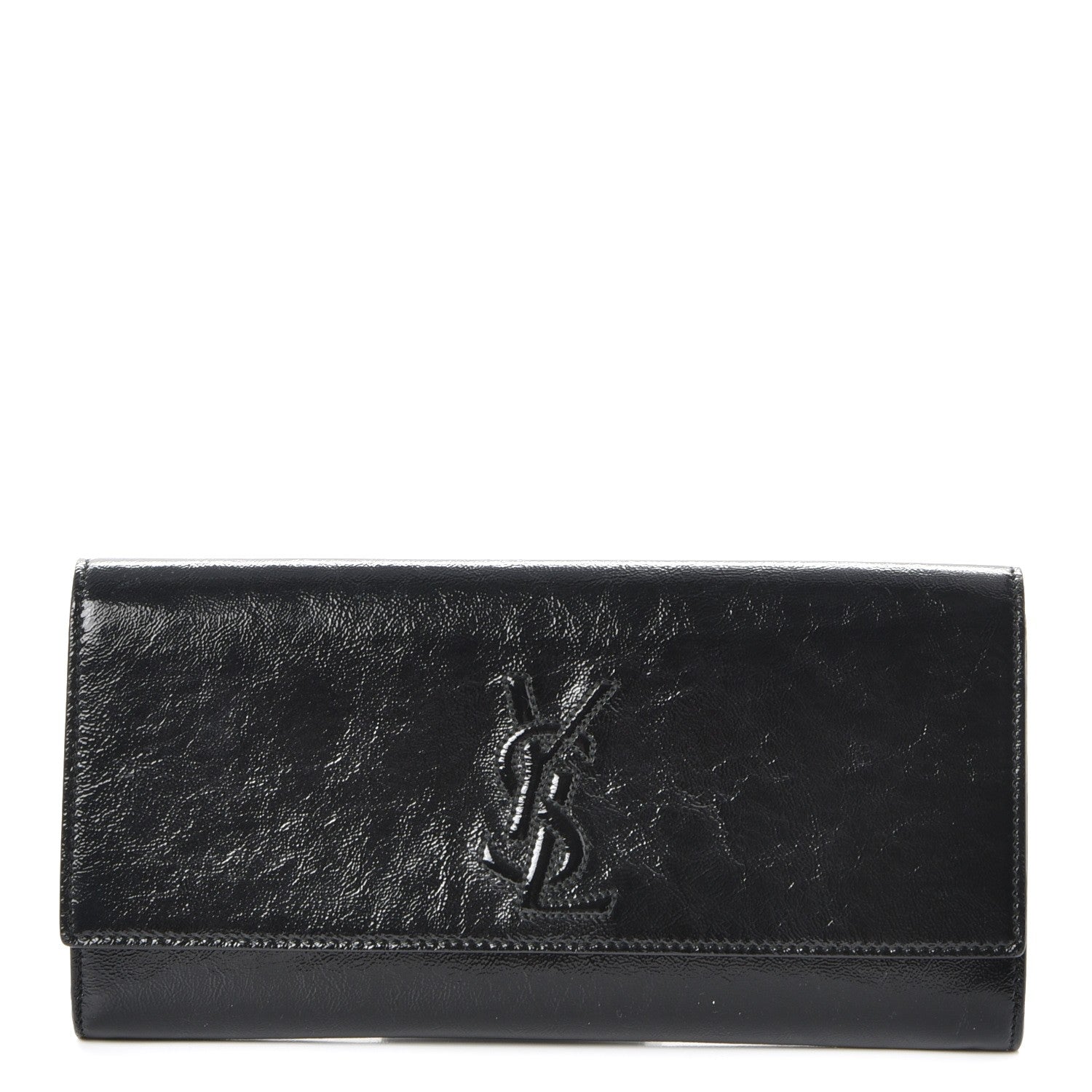 Saint Laurent Textured Patent Monogram Small Belle De Jour Clutch Black 1 of 7