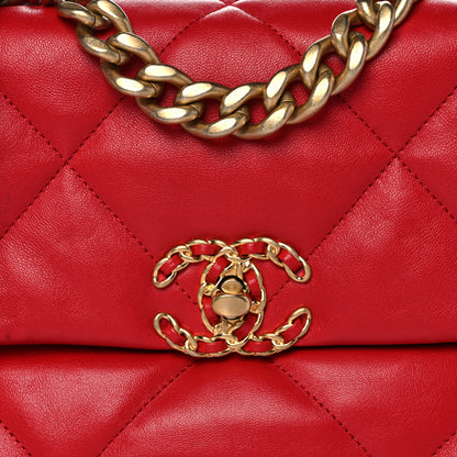 Chanel Lambskin Quilted Medium Chanel 19 Flap Red 8 of 16