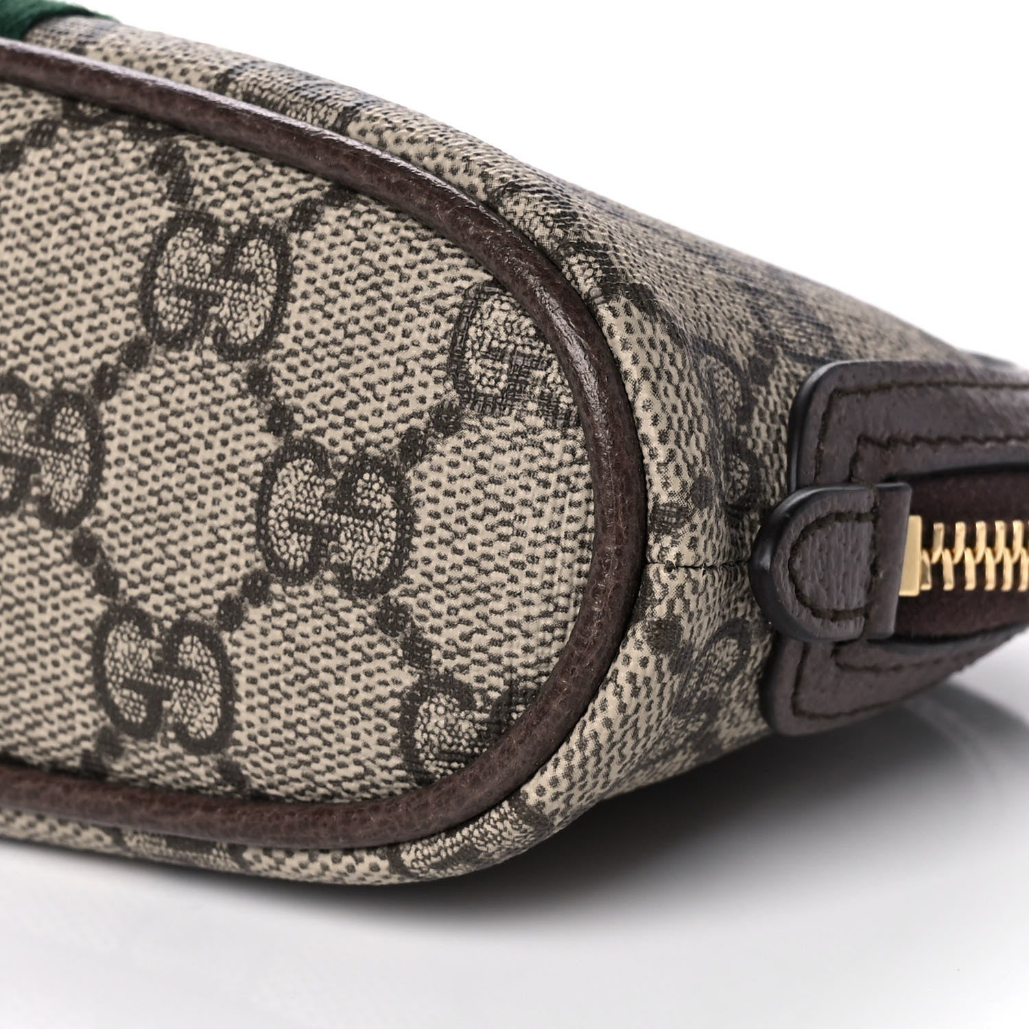 Gucci GG Supreme Monogram Textured Calfskin Web Medium Ophidia Cosmetic Case Beige Ebony New Acero 9 of 9