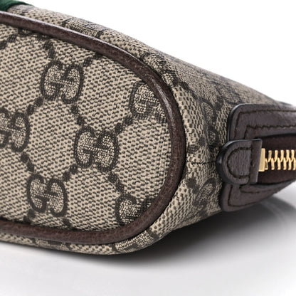 Gucci GG Supreme Monogram Textured Calfskin Web Medium Ophidia Cosmetic Case Beige Ebony New Acero 9 of 9