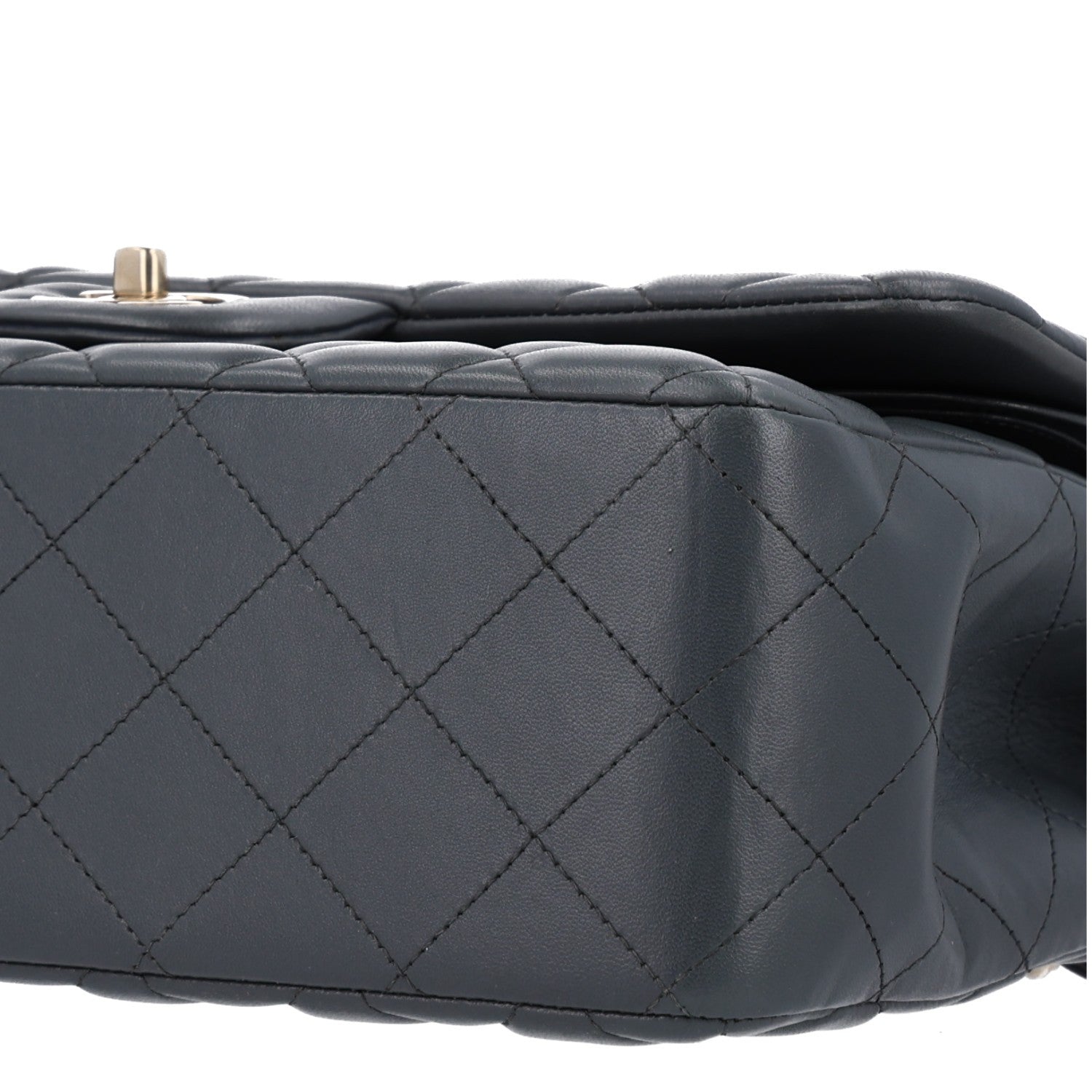 Chanel Lambskin Quilted Jumbo Double Flap Dark Grey 11 of 11